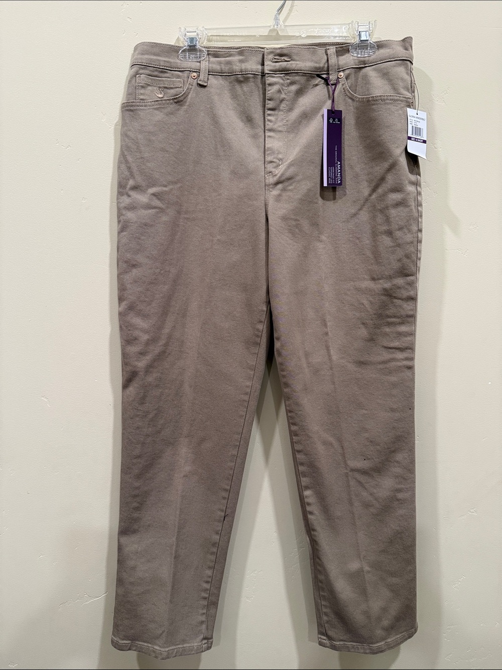 Gloria Vanderbilt Straight-Leg Pants - Taupe